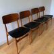 4 Danish chairs in oak and teak, 1960s
