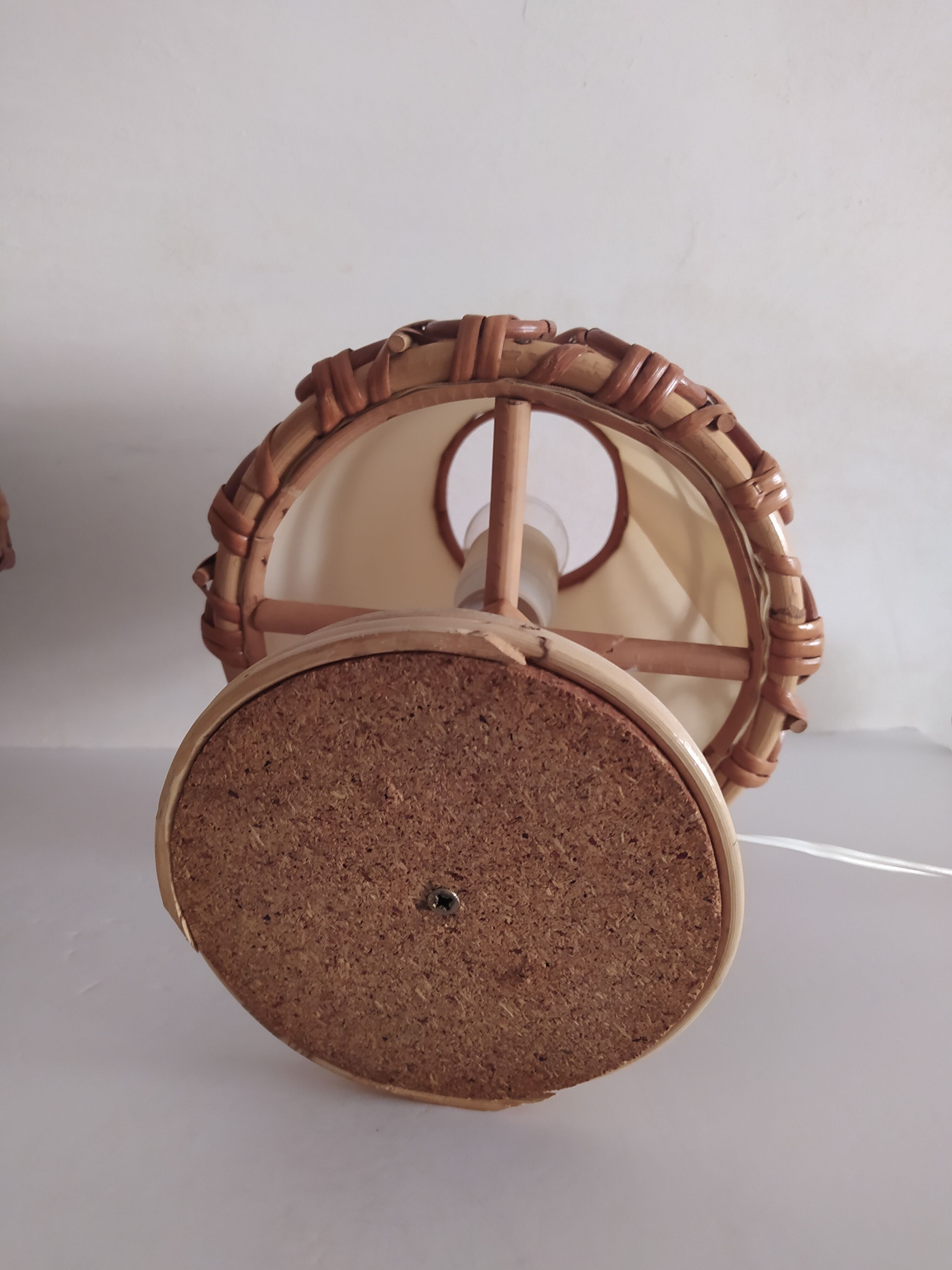 Pair of bamboo lamps