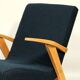 Fauteuil vintage Couleur Bleu Marine Bois Clair Design Midcentury