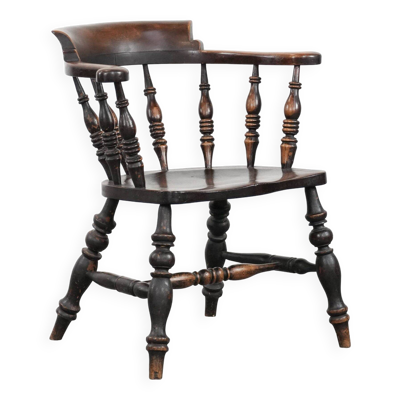 Chaise de capitaine anglaise antique / chaise de bureau du début du 19e siècle