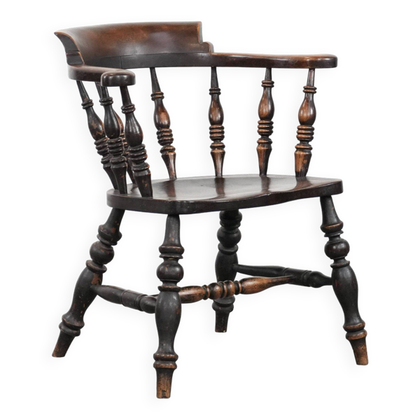 Chaise de capitaine anglaise antique / chaise de bureau du début du 19e siècle