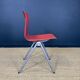 Set of 4 Galvanitas S30 raspberry red / gray steel chairs from the 70s