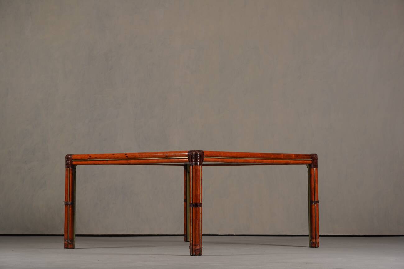Table à manger carrée vintage en frêne de burl par Alberto Smania pour Studio Smania Interni, Italie, années 1960.