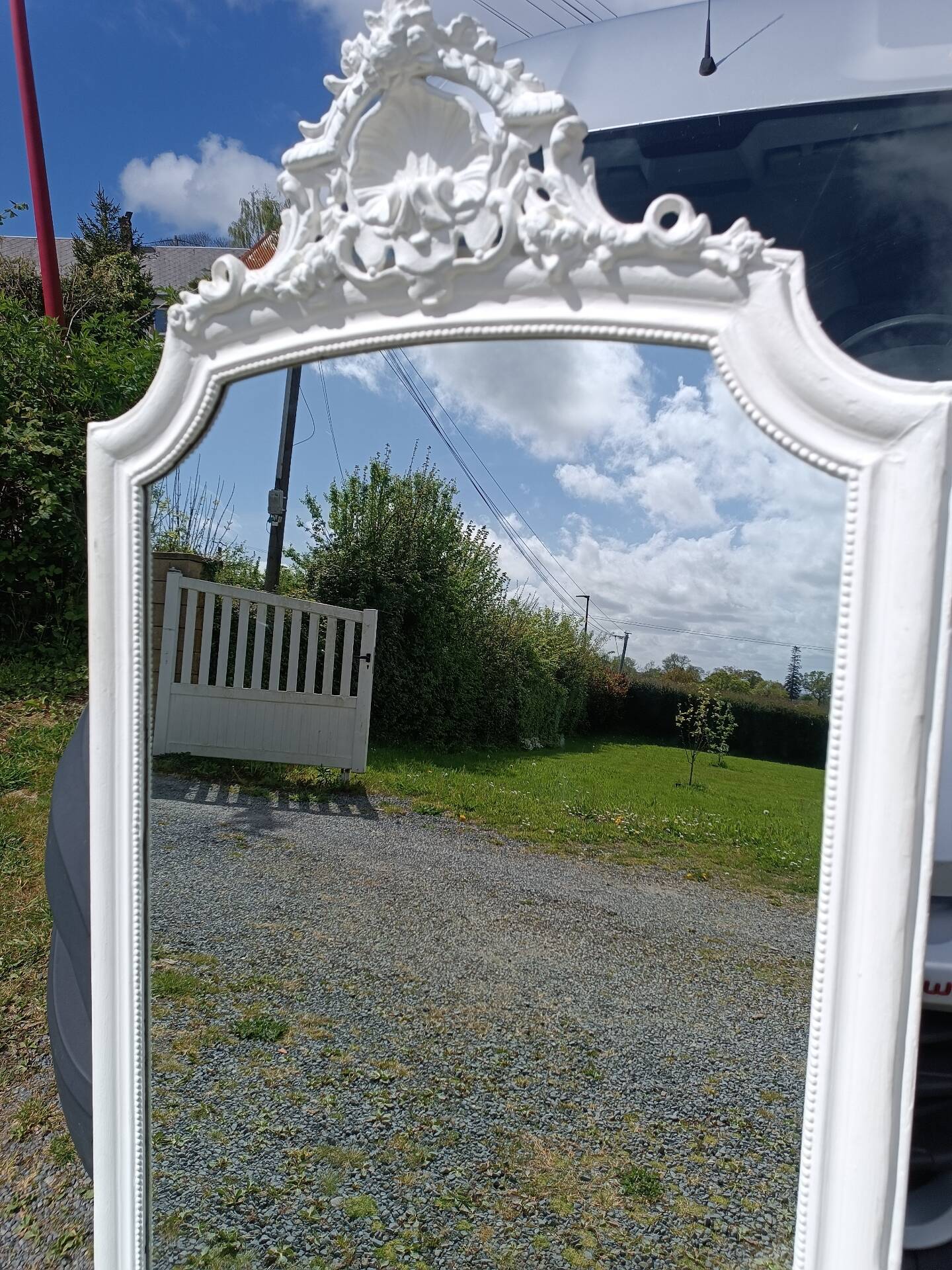 Miroir ancien à fronton 174/94 cm