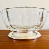 Italian salad bowl crystal silver 1970