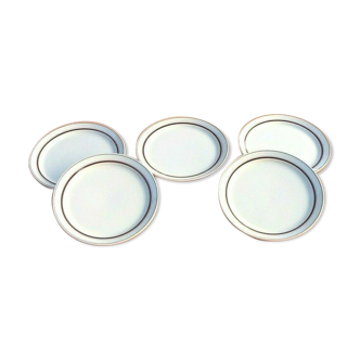 Art Deco Suite of 5 flat plates Faience Boch Frères La Louvière