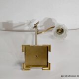 Tulip lamp in glass and bronze, adjustable, art deco 1920
