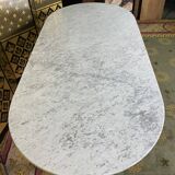Bistro table in wrought iron and polished marble
