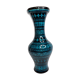 Moroccan turquoise and black ceramic vase, 40 cm