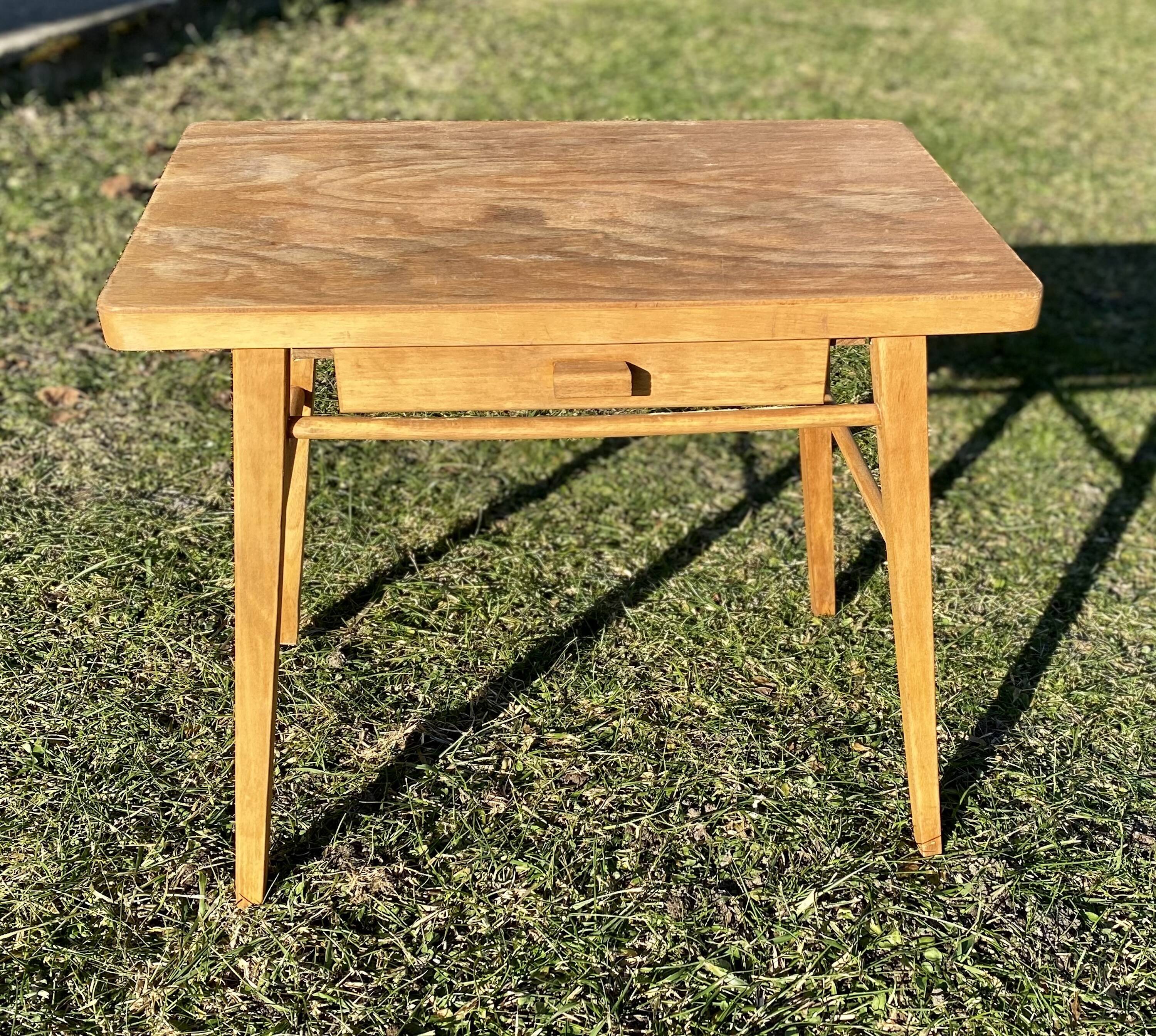 Small telephone table with compass feet, vintage 1960s