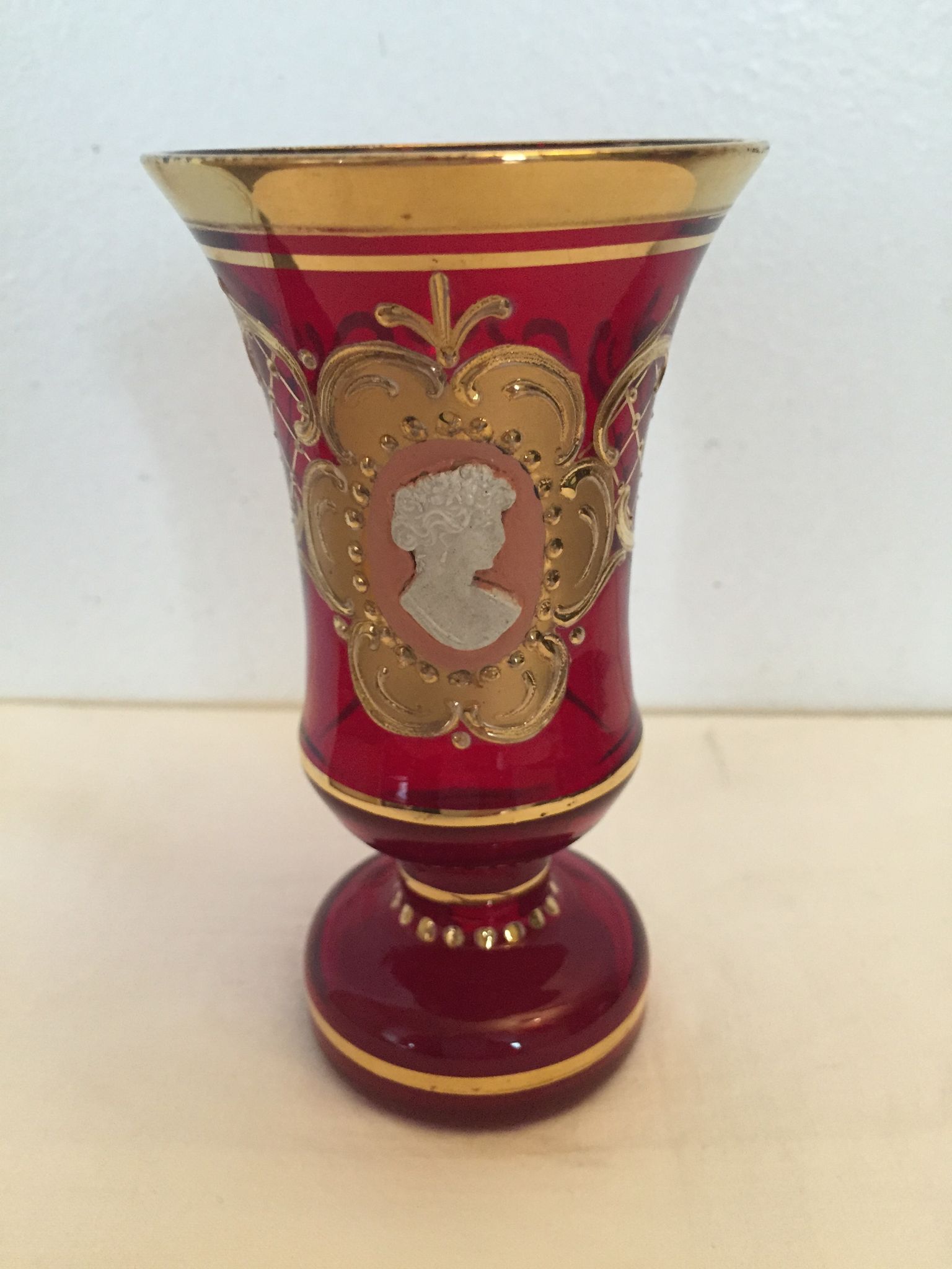 Small colored glass vase