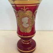 Small colored glass vase