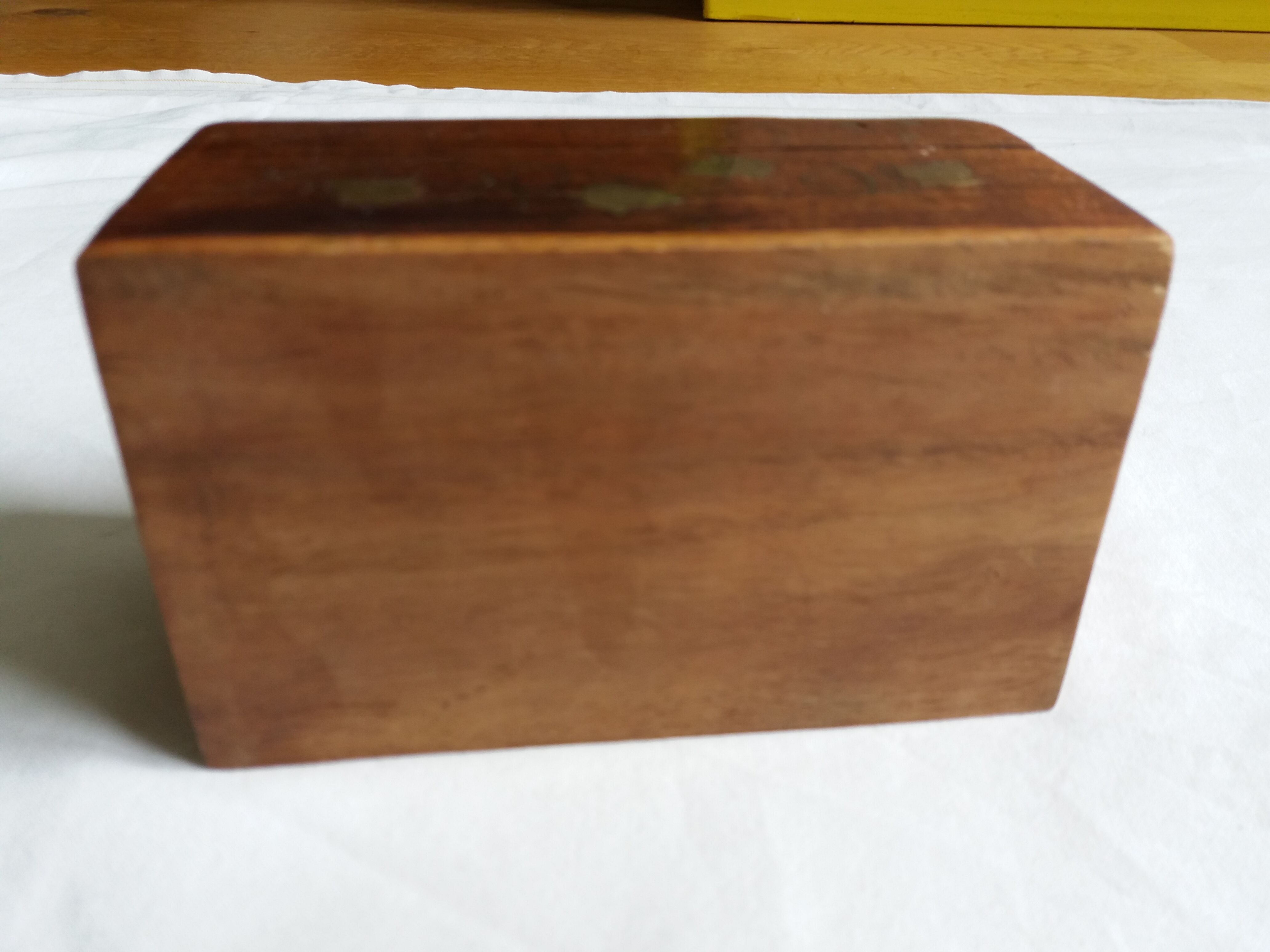 Wooden box inlays brass