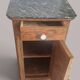 Walnut bedside table with a black marble top – late 19th century.