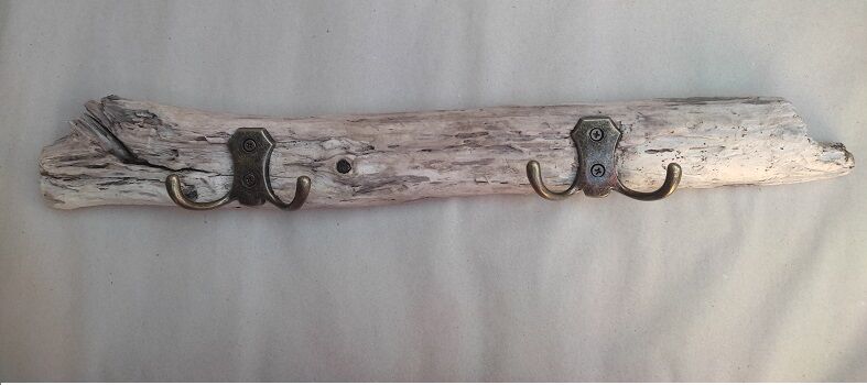Towel rack driftwood tea towels 2 Metal hooks dp 1022109