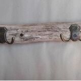 Towel rack driftwood tea towels 2 Metal hooks dp 1022109