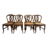 Set of 8 Louis Philippe cane chairs - caned in oak