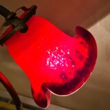 Artdeco brass lamp with pretty antique tulip 25x20