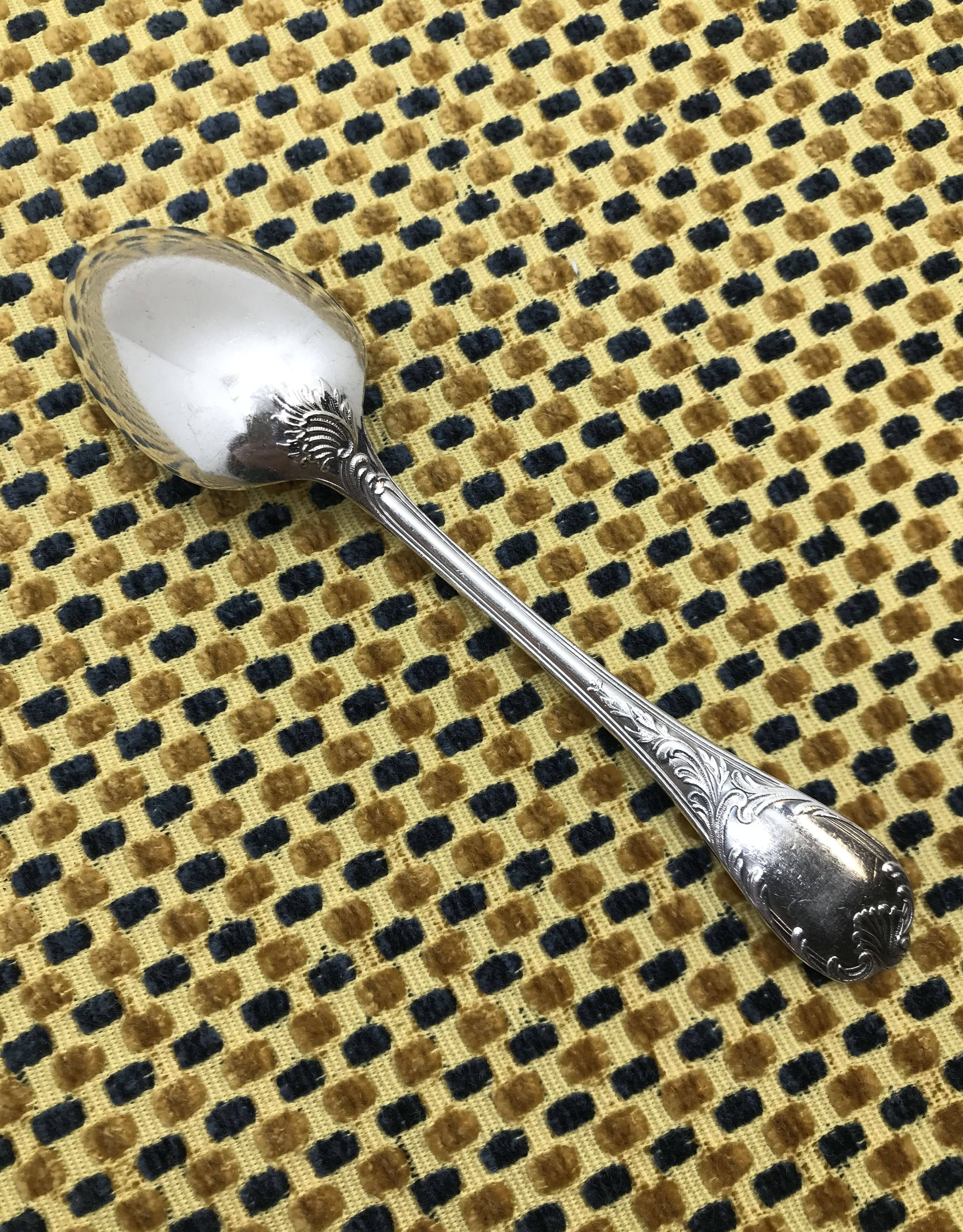 Silver-plated dessert spoon from Christofle, Marly model