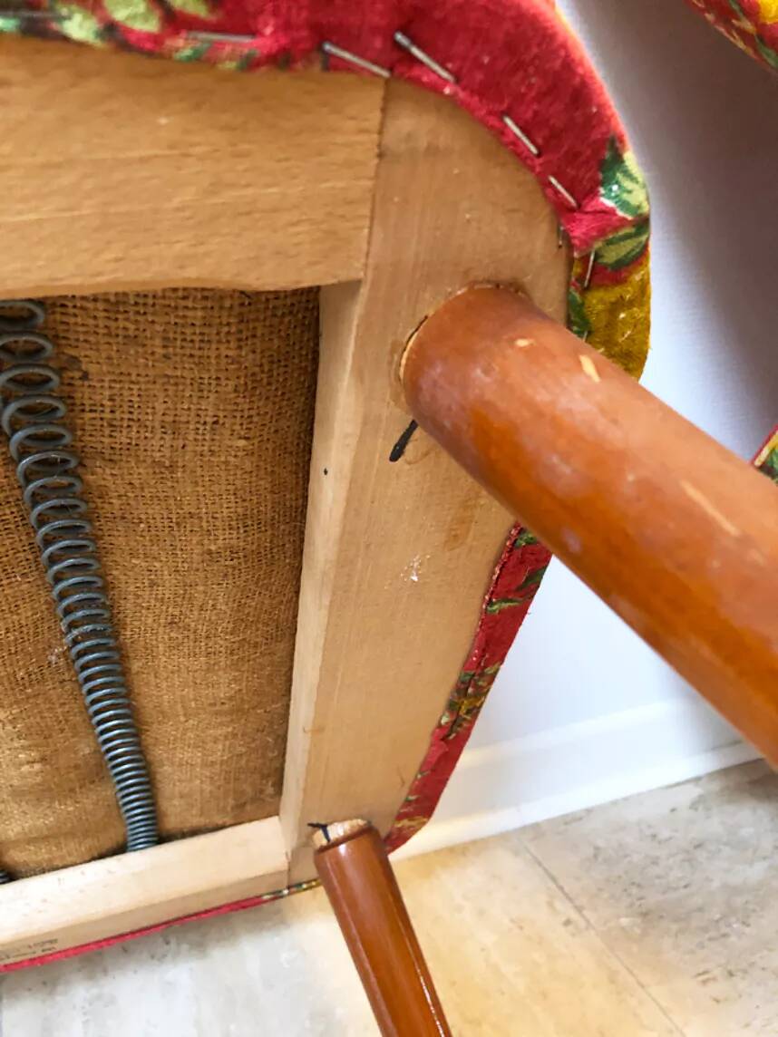 Floral cocktail armchair, 1970