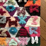 Morocco multi-color fabric carpet with berber alphabet