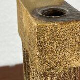 Klaus Lehmann, postmodern brutalist German pottery, sculpted column vase, 1981, ceramic