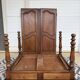 Antique Louis Philippe style desk - mustard yellow leather top