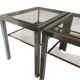 Pair of Brushed Steel Side Tables, Smoked Glass by Guy Lefèvre