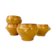 4 lion's head onion soup bowls in vintage ceramic - honey and black, made in France.