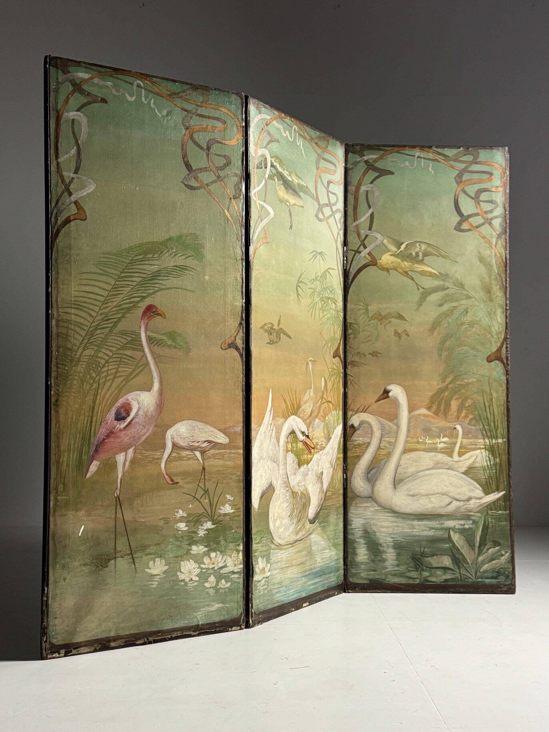 Art nouveau antique room divider