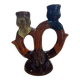 Vintage Vallauris ceramic two-branch candlestick chandelier