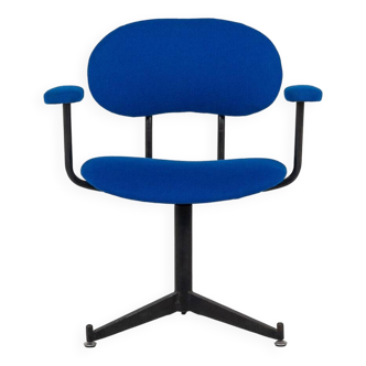 Mid-Century Modern Bleu Swivel Desk Chair