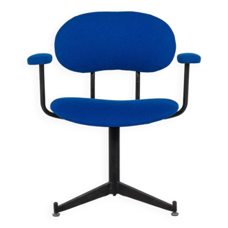Mid-Century Modern Blue Swivel Desk Chair