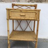 Vintage rattan bedside