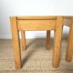 2 solid beech wood stools 1980
