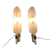 Pair of large wall lamps by Andre Arbus & Veronese, 1950s