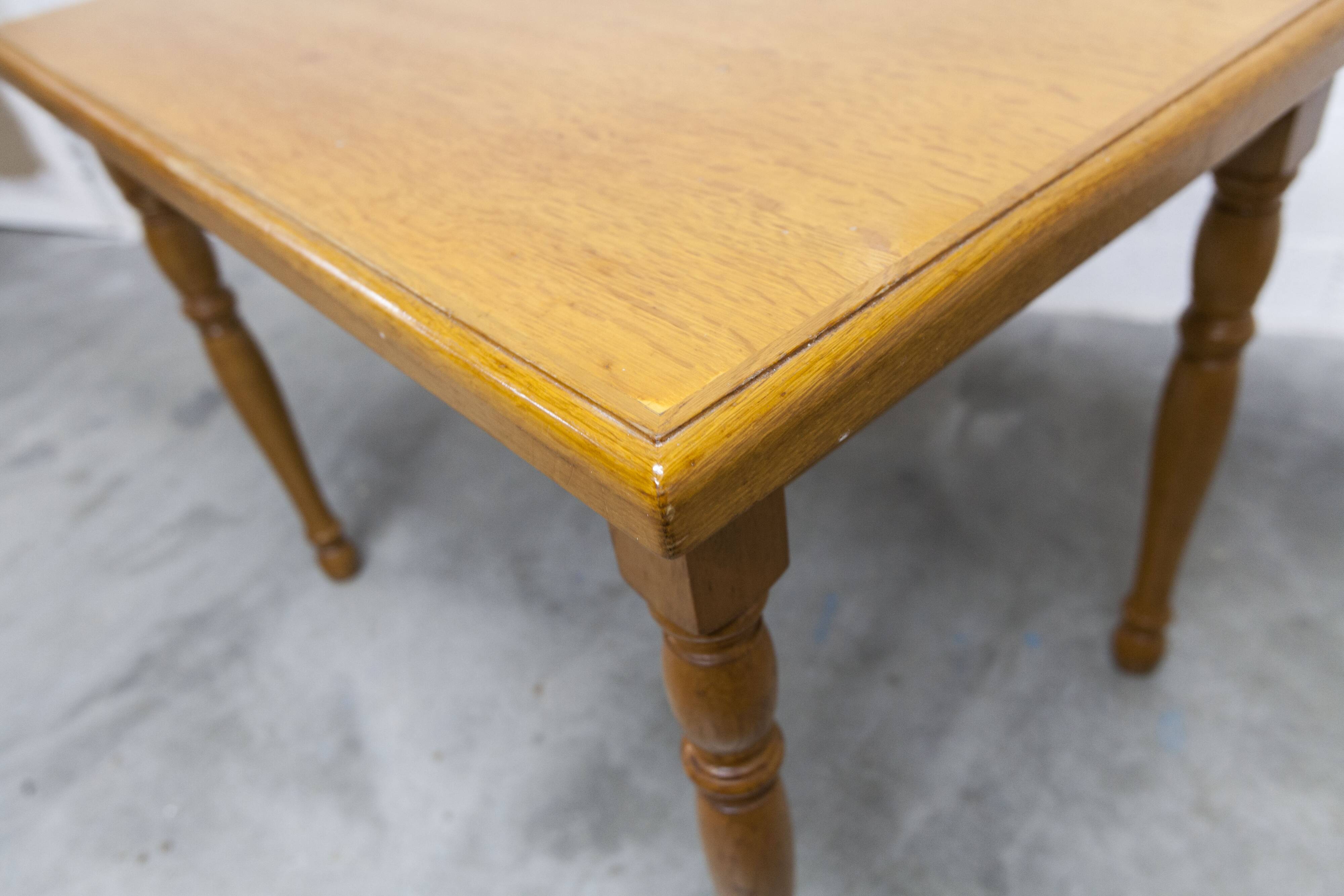 Rustic table from 1960, honey colour, 100x70cm, height 74cm.