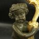 Faun lamp in Clodion style, Louis XVI, early 1900s - gilded and patinated bronze.