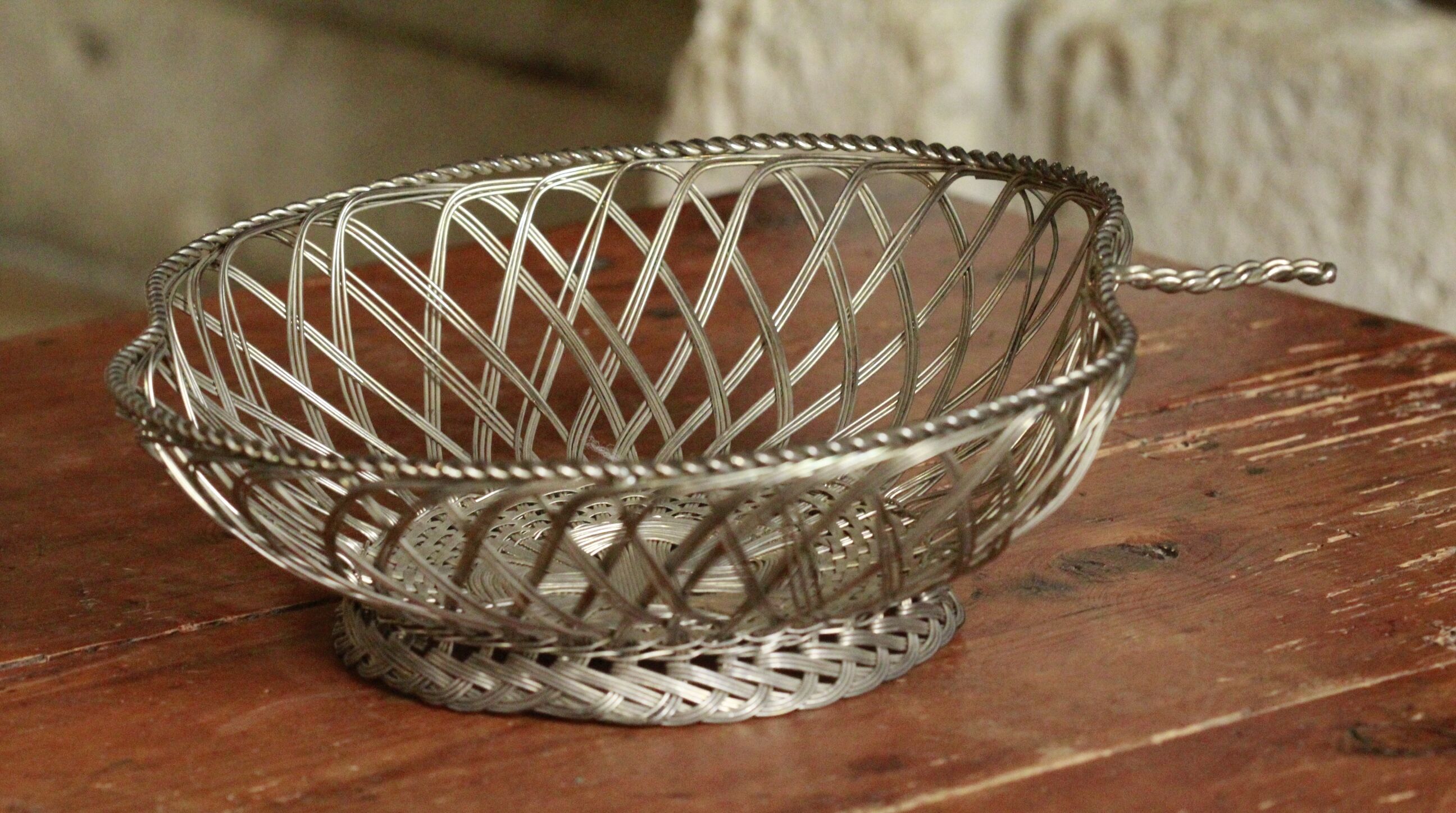 Braided metal basket