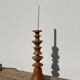 Large vintage Scandinavian turned wooden candle holder