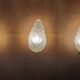 Murano, leaf sconces in worked transparent glass, 1940s