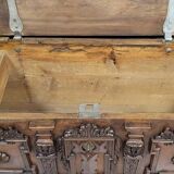 Walnut chest with rich Renaissance-style carvings, 17th century