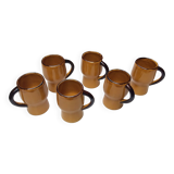 6 glazed terracotta mugs