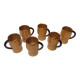 6 glazed terracotta mugs