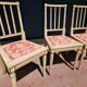 Set of 4 Louis XVI style chairs - In gray lacquered wood