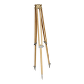 Raw / stripped wooden tripod, vintage industrial lamp base