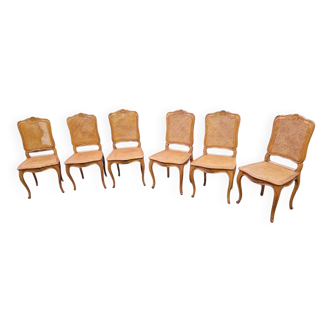 6 Louis XV style oak chairs