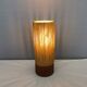 Beautiful cylindrical table lamp in wood and sisal, estimated 1960s-1970s