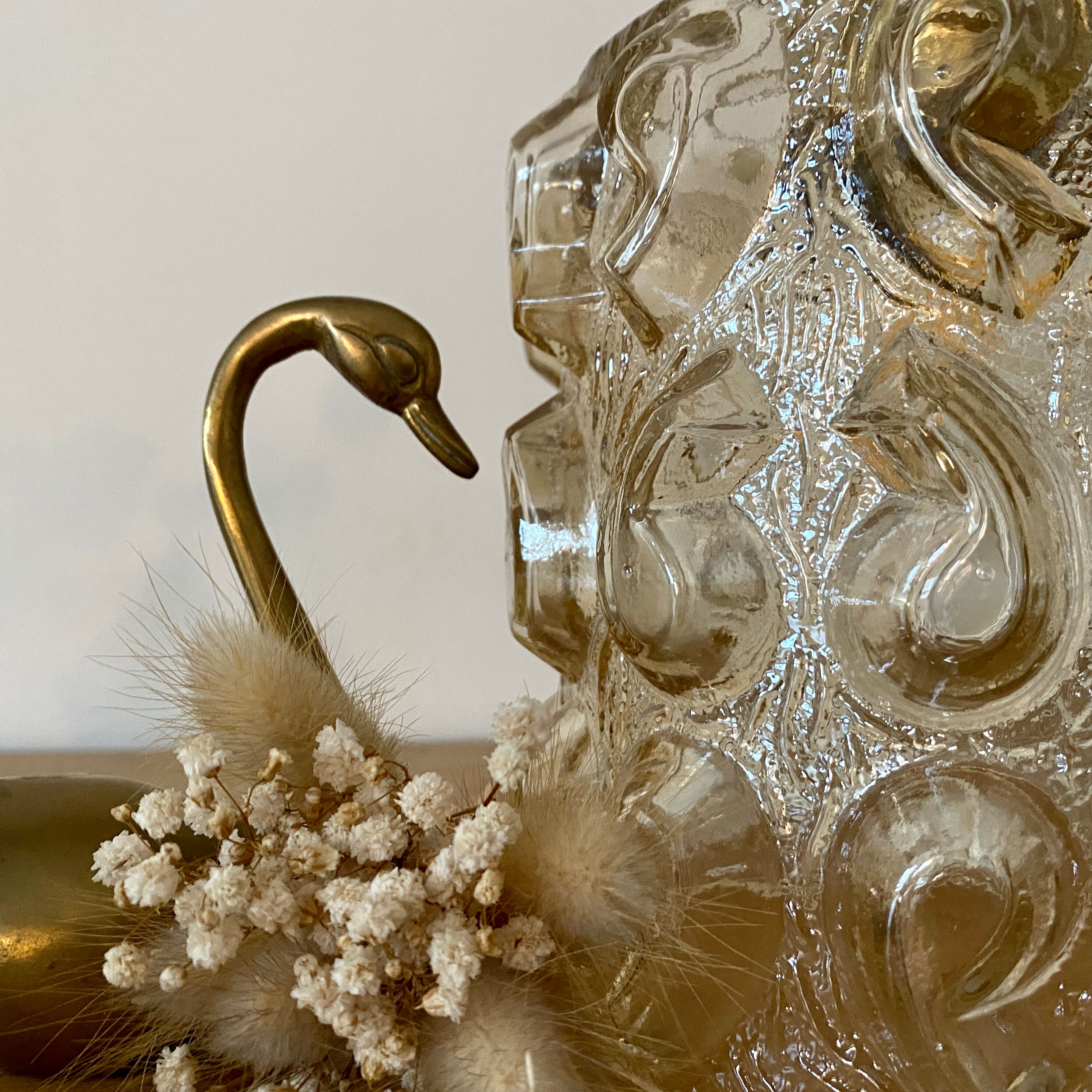 Vintage amber glass tulip walker