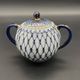 Lomonosov porcelain sugar bowl LFZ – Cobalt net pattern – Russia,